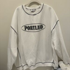 Princess Polly white crewneck sweatshirt “Portland” size 16